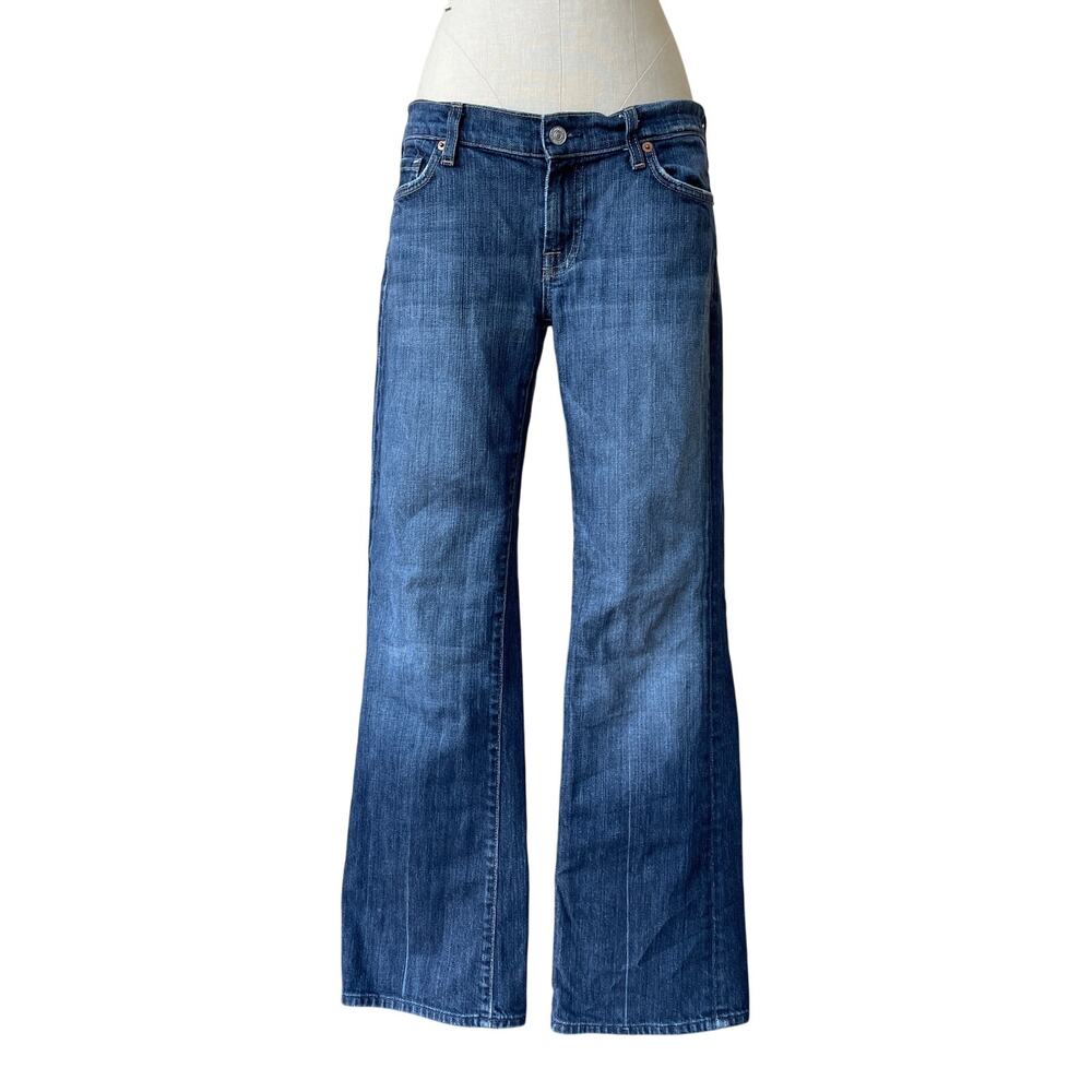 7 For All Mankind Jeans Size 30 Lowrise Bootcut Darkwash Flare